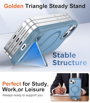 Temdan Magnetic Compatible with iPhone 14 Case/iPhone 13 Case,[Built-in Invisible Kickstand][Compatible with MagSafe][Military Grade Shockproof] Slim Translucent Matte Phone Case for iPhone 14/13 6.1" - Image 5