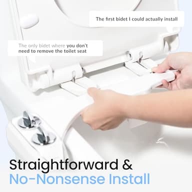 LUXE Bidet NEO 185 Plus - Dual Nozzle, Non-Electric Bidet Attachment for Toilet Seat, Patented Slide-In Install, 360° Self-Clean, EZ-Lift to Clean, Feminine & Rear Wash (Chrome) - Image 3