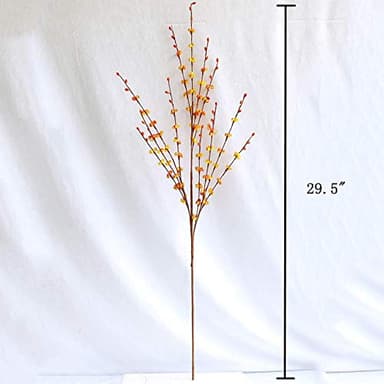 Htmeing 10 pcs 29.5 Inch Artificial Jasmine Flowers Faux Branches for Home Rome Wedding Decoration (Orange) - Image 5