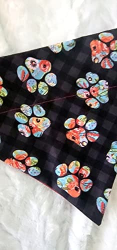 Spring Floral Paw Prints Over the Collar Dog Bandana That Slips onto Their Existing Collar Size (X-Large) - Image 3