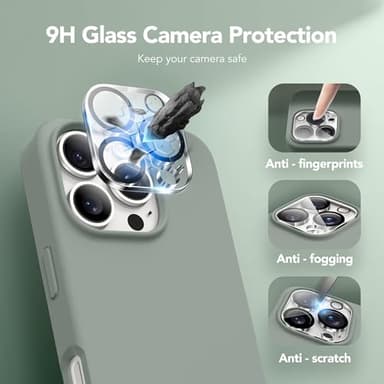 GONEZ Magnetic for iPhone 16 Pro Case, Compatible with MagSafe, [Screen Protector + Camera Lens Protector], Silicone Shockproof Anti-Scratch Protective Phone Case 6.3 inch, Calke Green - Image 6