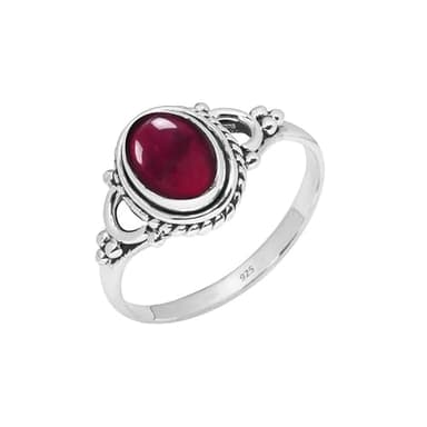 Garnet Stone Ring, 925 Sterling Silver Ring Handmade Statement Ring For Women and Girls, Natural Gemstone Ring, Christmas Gift For Fer, Promise Ring Size US 12 Minimalist Ring - Image 1