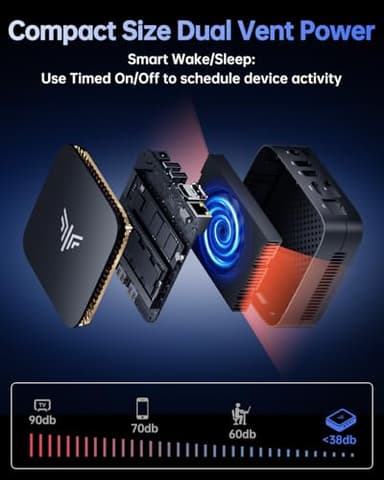 KAMRUI Mini PC, Essenx E1 Desktop Computer N95(up to 3.4GHz) Mini Computers 16GB RAM 512GB SSD Micro PC, Mini Tower Desktop PC Support 4K HDMI, Dual WiFi, BT4.2 for Business Home Office - Image 6