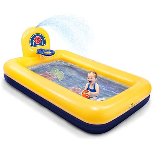 Kiddie Pool, Evajoy Inflatable Kids Pool, Summer Water Party Inflatable Pool for Backyard & Garden 90 * 55 * 35 inch - Image 1
