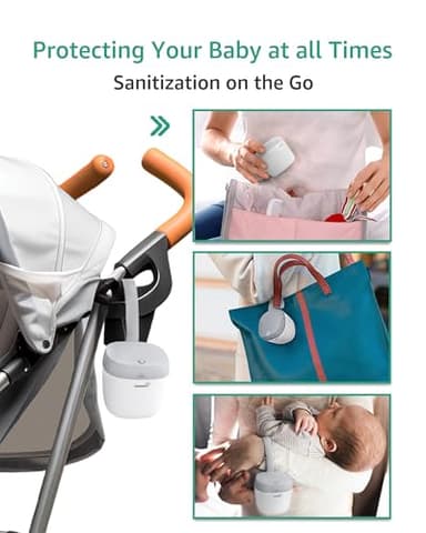 GROWNSY Pacifier Sanitizer Portable, UV Light Sanitizer on The Go, USB Charging Sanitizer Case, Mini Pacifier Sanitizer 99.99% Cleaned in 59 Seconds (White) - Image 6