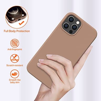 Miracase Compatible with iPhone 12 Pro Max Case, [Soft Anti-Scratch Microfiber Lining], Liquid Silicone Case Gel Rubber Shockproof Drop Protection Phone Case for 12 Pro Max, Chocolate - Image 4
