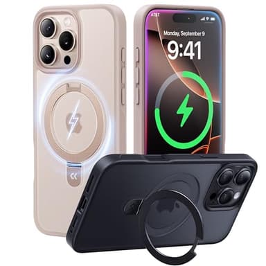 CASEKOO Designed for 16 Pro Max Case with Magnetic Invisible Stand [Military Drop Protection] [Compatible with MagSafe] Shockproof Slim Translucent Matte Promax Case 6.9 Inch, Desert Gold - Image 1