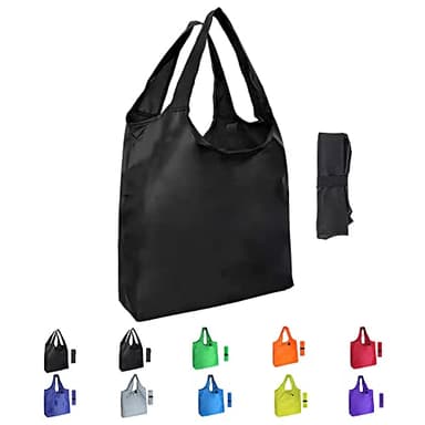 Aricsen 10 Pack Durable Colorful Folding Reusable Grocery Bags Handles Bulk Strong, Recycle Shopping Foldable Lightweight Kitchen Large Washable Pocket Nylon, Polyester Color Cloth Fabric - Image 9