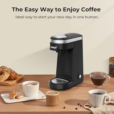CHULUX Single Serve Coffee Maker for K Capsule and Ground Coffee, Single Cup Coffee Machine, Black - Image 9