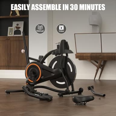 Cyclerade Exercise Bike, Low Noise Indoor Stationary Cycling Bike with APP Sports Data Link Adjustable Resistance With Flat Stand - Image 6