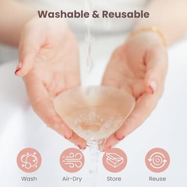 Nipple Covers For Women-Sticky Bra Alternative, Dermatologist Approved, Reusable Silicone Pasties, Breast Petals A-DD For Strapless & Backless Wear Nude - Image 3