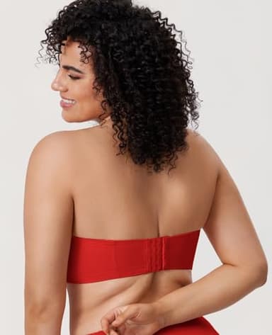 DELIMIRA Women's Underwire Contour Multiway Full Coverage Strapless Bra Plus Size Lipstick Red 36G - Image 2