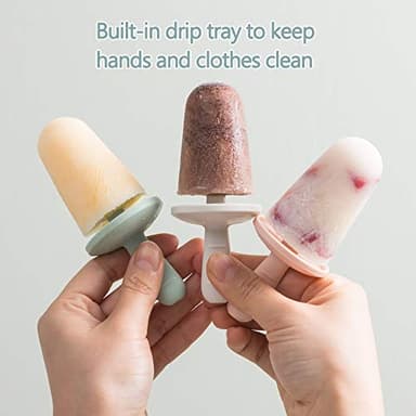Popsicle Mold Set 4 Pieces Homemade Silicone Popsicle Maker Easy Release Ice Cream Molds Reusable DIY Pop Molds (Green, IcyClassic Pops) - Image 3