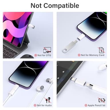 USB C Type C to Lightning Adapter MFi Certified 4 Pack 27W Fast Charging Support Data Sync,Lightning to USB Type C Cable Adapter for iPhone/iPad/for Airpods,with Anti-Lost Loop,Not for Audio/OTG - Image 5