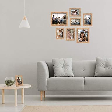 iRahmen 8x10 Picture Frame Set of 4, High Definition Real Glass Rustic Brown Frame, 8 x 10 Wood Photo Frames for Desktop Display and Wall Mounting - Image 5