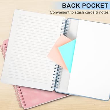 ABERLLS Blue Lined Spiral Journal Notebook with 160 Pages, 8×5.7in, A5 Spiral Notebook, Journaling Notebooks for Work, School, Women, Men, College Ruled Spiral Notebook, Hardcover Leather Journals - Image 4