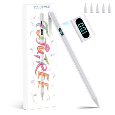 iPad Pencil with Magnetic&5 Extra Tips,USB-C Faster Charge,Stylus Pen Compatible with iPad 6-11th/A16,Air M3/M2/3-5th,Pro M4/11/12.9/13inch,Mini 5th-7th/A17Pro (White) - Image 1