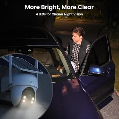 AOSU Security Cameras Outdoor Wireless, 2 Cam-Kit, No Subscription, Solar-Powered, Home Security Cameras System with 360° Pan & Tilt, Auto Tracking, 2K Color Night Vision, Easy Setup, 5G & 2.4G WiFi - Image 8