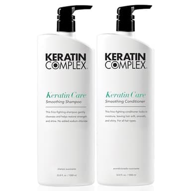 Keratin Complex - Keratin Care Smoothing Shampoo & Conditioner Duo - 33.8 fl oz Each - Image 1