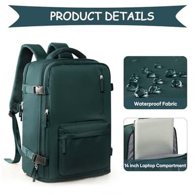 Large Travel Backpack for Women Men, 40L Carry On Backpack, Laptop Waterproof Backpacks, Backpacks for Women, Person Item Flight Approved,Mochila De Viaje - Image 4