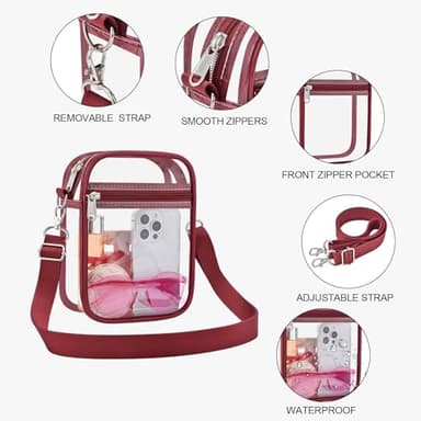 USPECLARE Clear Purse Stadium Transparent Messenger Bag Stadium Approved for Men and Women Clear CrossBody Bag - Image 4