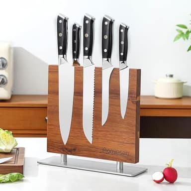 Strong Magnetic Knife Block - Magnetic Knife Holder for Kitchen Organization, Knife Block with Powerful Magnet (Square steel bottom knife block） - Image 1