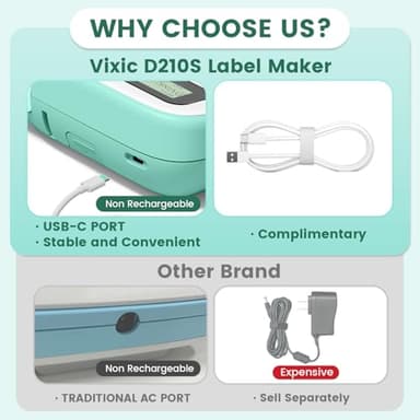 Vixic Label Maker, D210S Label Maker Machine with 4 Laminated Tapes, 12mm Labeler Labelmaker with QWERTY Keyboard, Print Different Fonts Frame Barcode for Home Office School, Green - Image 6