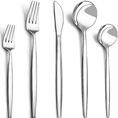 40-Piece Silverware Set for 8, CEKEE Stainless Steel Flatware Cutlery Set Included Knife Spoon and Fork, Kitchen Utensils Set for Home Hotel Wedding Restaurant - Mirror Polished & Dishwasher Safe - Image 1