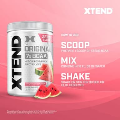 Xtend XTEND Original BCAA Powder 7g BCAA and 2.5g L-Glutamine, Sugar Free Post Workout Muscle Recovery Drink with Amino Acids for Men & Women, 30 Servings - Image 7