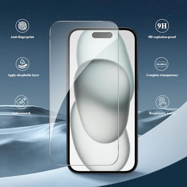 GOZOPO for iPhone 15 (6.1 inch), 3 Screen Protector + 2 Lens Protector, with Easy Installation Tool, HD Clear, 9H Hardness, No Bubbles - Image 3