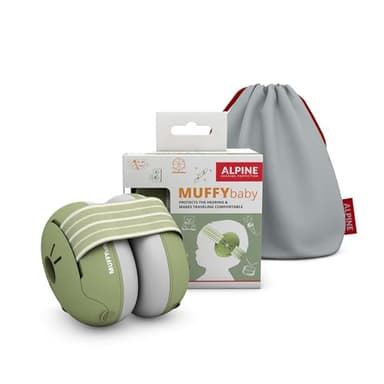 Alpine Muffy Baby Ear Protection for Babies and Toddlers up to 36 Months - CE & ANSI Certified - Noise Reduction Earmuffs - Comfortable Baby Headphones Against Hearing Damage & Improves Sleep - Green - Image 1