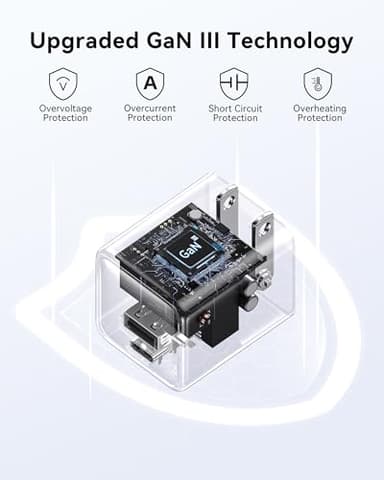 USB C Wall Charger Block 33W, Dual Port GaN PD3.0 Power Adapter Fast Type C Charging Block Foldable Plug Compatible with iPhone 17/Pro/Pro Max/17 Air/16/16 Plus/15/14/13/12, Galaxy, iPad, Airpods - Image 4