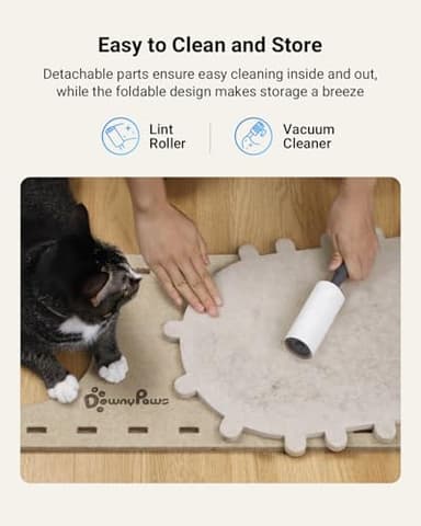 DownyPaws Cat House for Indoor Cats, Cat Bed Cave for Multiple & Large Cats Up to 22 Lbs, Scratch Resistant, Foldable Peekaboo Kitten Caves Tunnel Enclosed Bed, PeekaPurr, Cream - Image 7