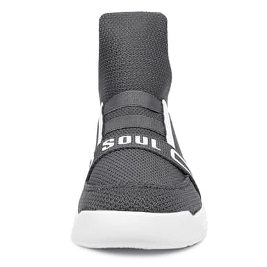 Soulsfeng White Grey High Top Sneakers for Men 6.5 Fashion Mesh Breathable Slip On Walking Shoes - Image 5