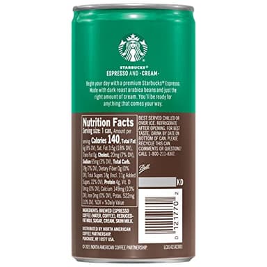 Starbucks - RTD Coffee Espresso And Cream, 6.5oz Cans (12 Pack) (Packaging May Vary) - Image 3