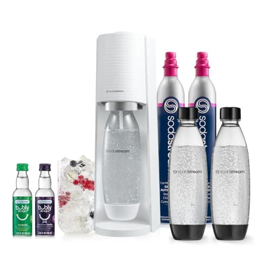 SodaStream - Terra Sparkling Water Maker | VALUE BUNDLE | CQC CO2 system | Includes 2x CO2 Cylinders, 3x 32 Fl Oz Dishwasher Safe Bottles, 2x Bubly Flavor Drops | Combine with Pepsi Flavors | White - Image 1