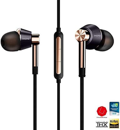 1MORE Triple Driver In-Ear Earphones Hi-Res Headphones with High Resolution, Bass Driven Sound, MEMS Mic, In-Line Remote, High Fidelity for Smartphones/PC/Tablet - Gold - Image 2