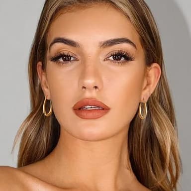 Gacimy Gold Chunky Hoop Earrings for Women, 14K Gold Plated Oval Hoop Medium Gold Earrings with 925 Sterling Silver Post - Image 4