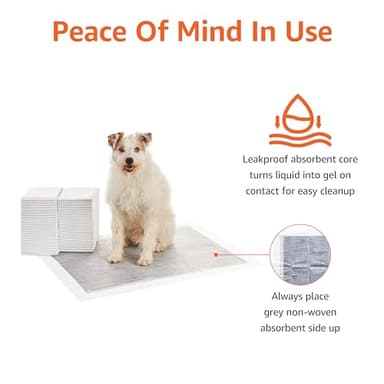 Amazon Basics Carbon Odor-Control Dog and Puppy Pee Pads, 5-Layer Leak-Proof Super Absorbent, Quick-Dry Surface, Potty Training, X-Large (28x34"), 50 Count, Gray - Image 4