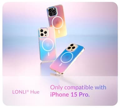 LONLI Hue - Magnetic Case for iPhone 15 Pro - [Compatible with Magsafe] - [360° Shock-Absorbent Bumper] - [Cute and Unique Phone Cover for Girls and Women] - Fluorescent Holographic Iridescent - Image 2