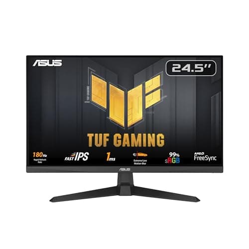 ASUS TUF Gaming 25” (24.5 viewable) 1080P Gaming Monitor (VG259Q3A) – FHD, 180Hz, 1ms, Fast IPS, Extreme Low Motion Blur, FreeSync, Variable Overdrive, Speakers, 99% sRGB, Shadow Boost 3yr Warranty - Image 1