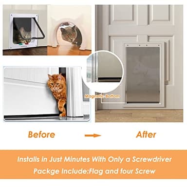 Dog Door Replacement Flaps with Screw, Medium Pet Door Replacement Flap Compatible with PetSafe Freedom PAC11-11038, Weather-Proof & No Warped for Medium Dogs, Cat Doggie Flaps,12 7/8'' × 8 1/8'' - Image 3