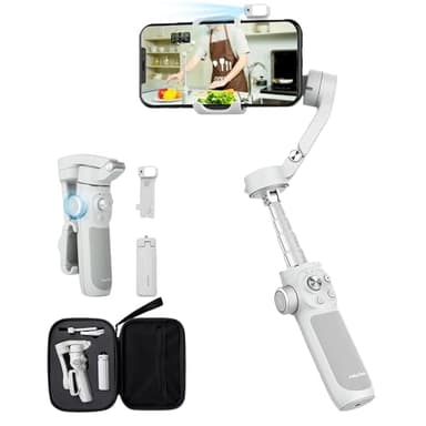 FeiyuTech VB4 Kit 3-Axis Smartphone Gimbal–Built-in 8.5" Extension Rod, AI Face Tracking&Fill Light, Carrying Case for for iPhone,Samsung Galaxy, Google Pixel Series, Motorola – Payload 9.2 oz - Image 1