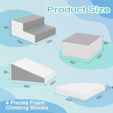 TODIBY Foam Blocks Climbing for Kids: Toddler Toys for Indoor and Outdoor Fun - Soft PU Leather Play Structure for Crawling and Sliding - Ideal for Playhouse and Play Gym Activities - Image 7