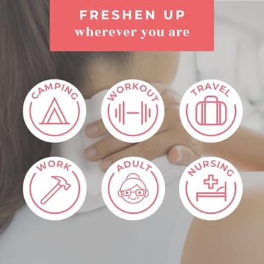 Body Wipes XL Shower Wipes Body Wipe for Adults Bathing, Traveling, Camping, Gym, Car, Elderly, Bedridden - Disposable Washcloths for Adults No Rinse 1 Box, 5 Pack (50 ct) - Image 3