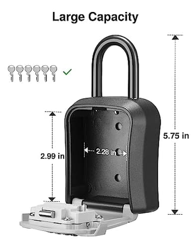 Puroma Lock Box, Key Lock Box Wall Mount & Portable Combination Lockbox with Resettable Code, Security Lockbox for Outside House Keys, Apartment Realtors Spare Keys Storage (1 Pack, Gray) - Image 6