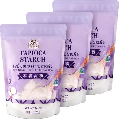 52USA Tapioca Starch, 3 Pack (42oz Total) | Tapioca Flour from Cassava Root | Gluten Free Flour Substitute | Vegan, Kosher, Non-GMO | All Natural, No Preservatives | Thickener for Baking, Cooking, Soups & Bubble Tea - Image 1