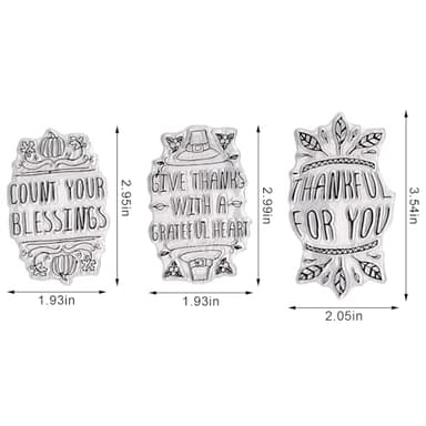 Hying Thanksgiving Words Clear Stamps for Card Making, Fall Pumpkin Leaves Rubber Stamps Blessing Words Transparent Stamp Seal for Crafting DIY Scrapbooking Photo Album Decorations - Image 2
