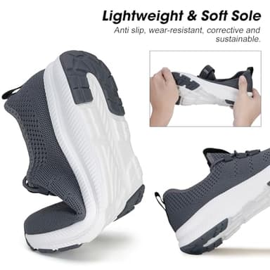 ZOVE Wide Toe Box Shoes Women Extra Wide Width Sneakers Ultra Light Road Running Shoes Non-Slip Tennis Sneakers Breathable Walking Athletic 8803 Dark Grey 40 - Image 5