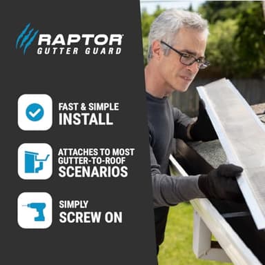 Raptor Gutter Guard – 48 FT. (Nominal) Contractor Grade Stainless Steel Micro-Mesh Gutter Guard Kit with Screws Included. Fits 5 in. Gutters and Smaller. DIY-Friendly. (5.625 in. x 47.625 in.) - Image 3